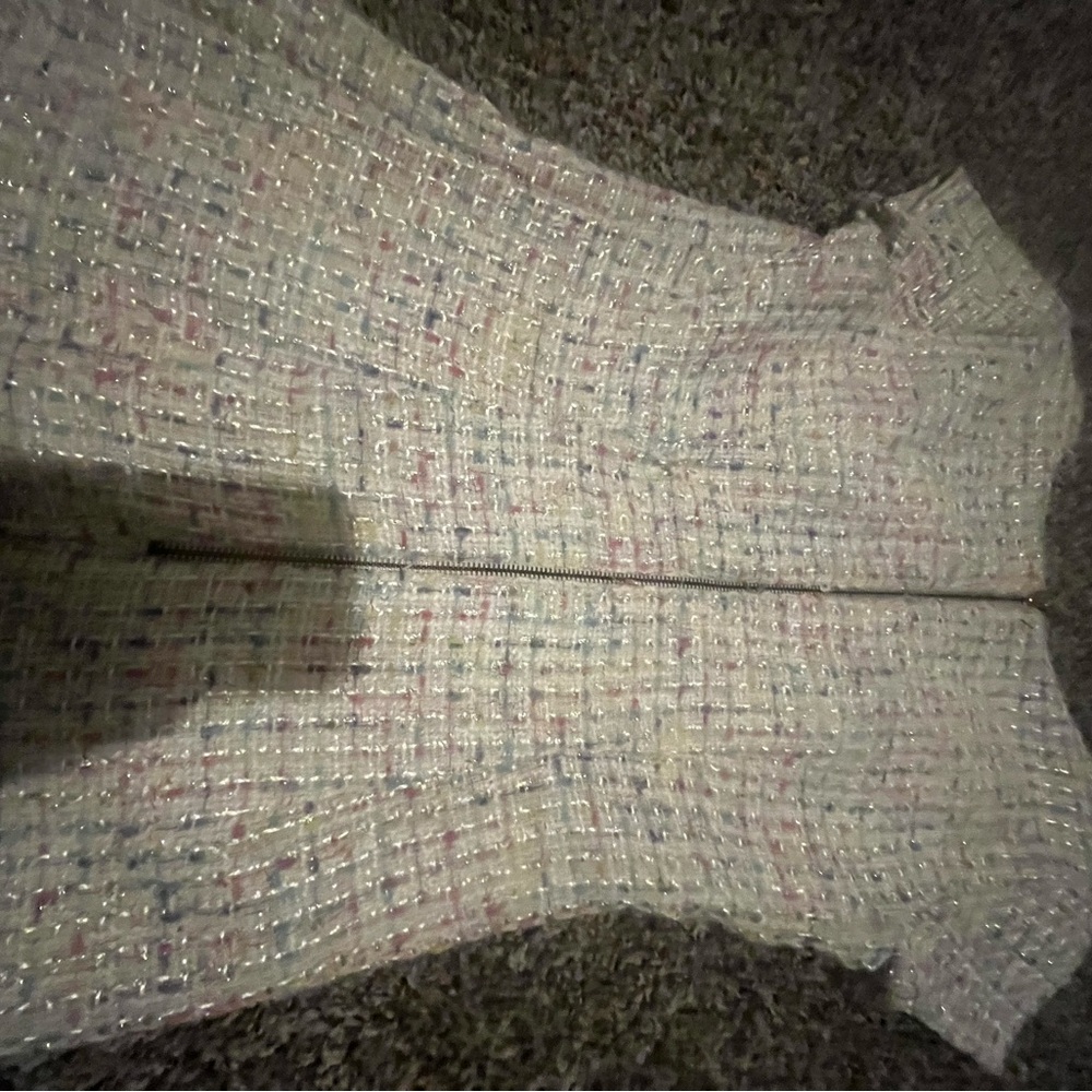 B Darlin White and Multicolor Tweed dress